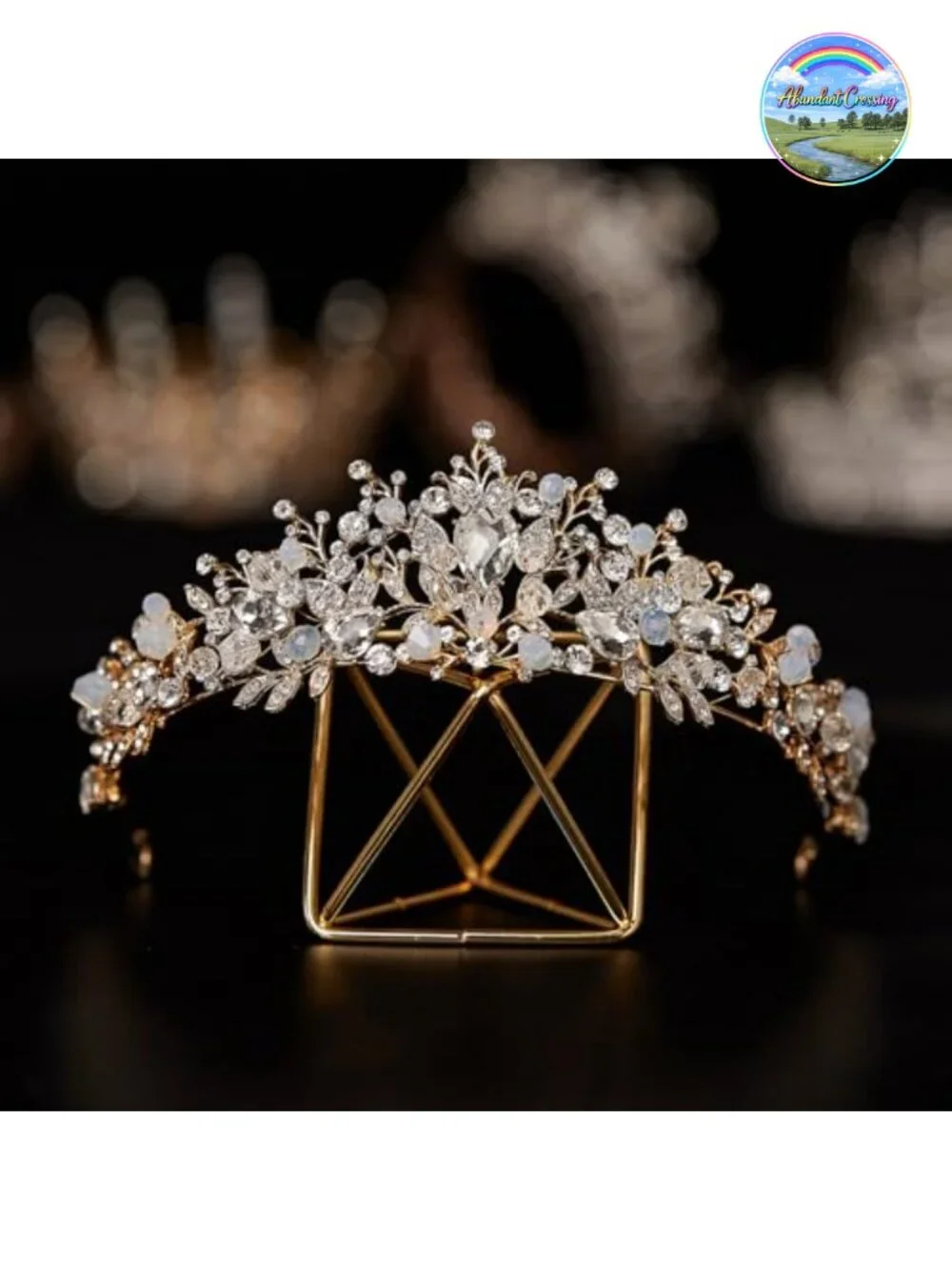 Crystal Metal Tiara for Wedding Bridal Queen Princess Crown Headpiece